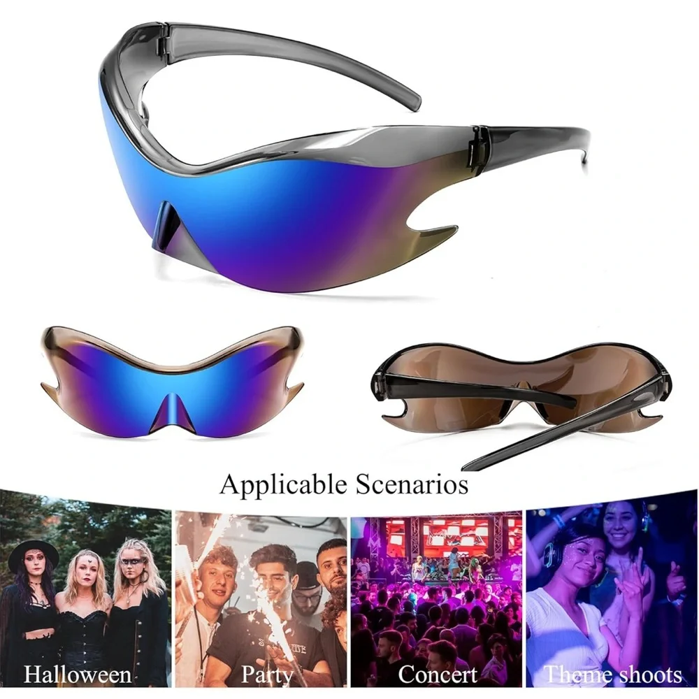 Stylish Blue TAKE UP SPACE Y2K SUNGLASSES NEW